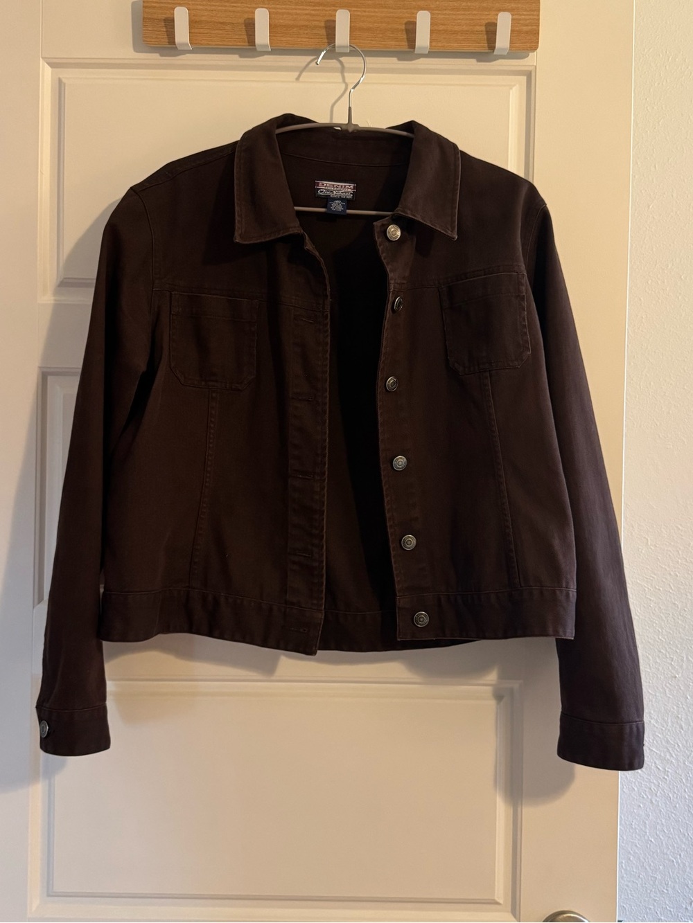 Old School Brown Boxy Denim Jacket